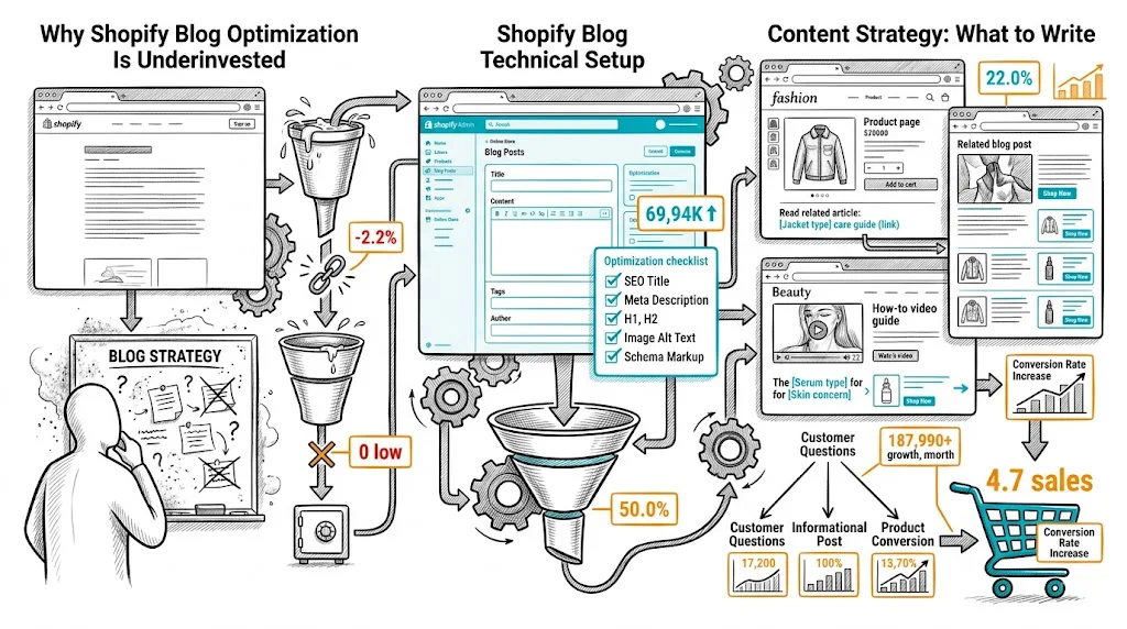 Shopify Blog Optimization for Traffic & Conversions
